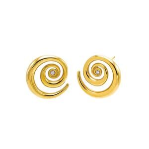 Adina Eden Swirl Stud Earring Gold Tone NWT